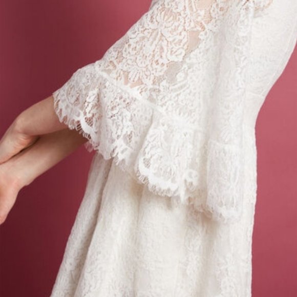 ModCloth Through the Bluebells cream lace dress - Picture 2 of 6